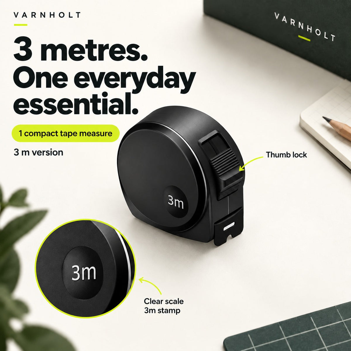 Varnholt Compact 3 m Tape Measure