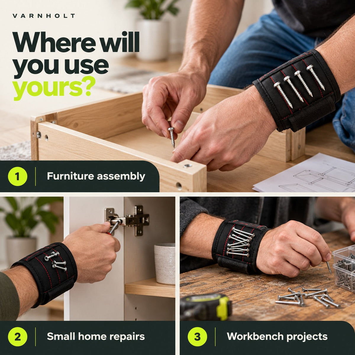 Varnholt Magnetic Tool Wristband